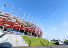 Pomnik Kazimierza Górskiego przed Stadionem Narodowym