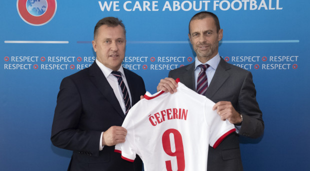 Prezes PZPN Cezary Kulesza spotkał się z Prezydentem UEFA Aleksandrem Ceferinem